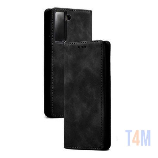 FUNDA ABATIBLE DE CUERO CON BOLSILLO INTERNO PARA SAMSUNG GALAXY S22 NEGRO